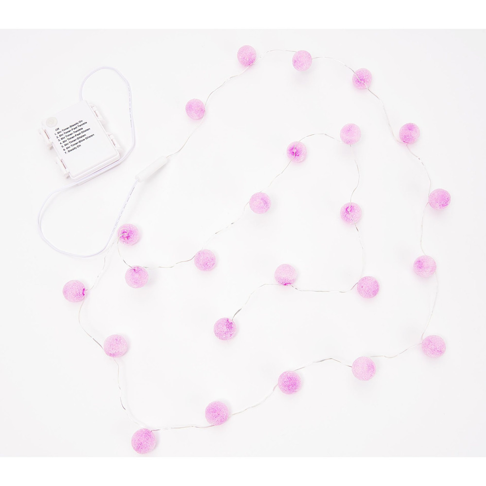 Bethlehem Lights 6' Sugared Spheres Light Strand Lavender